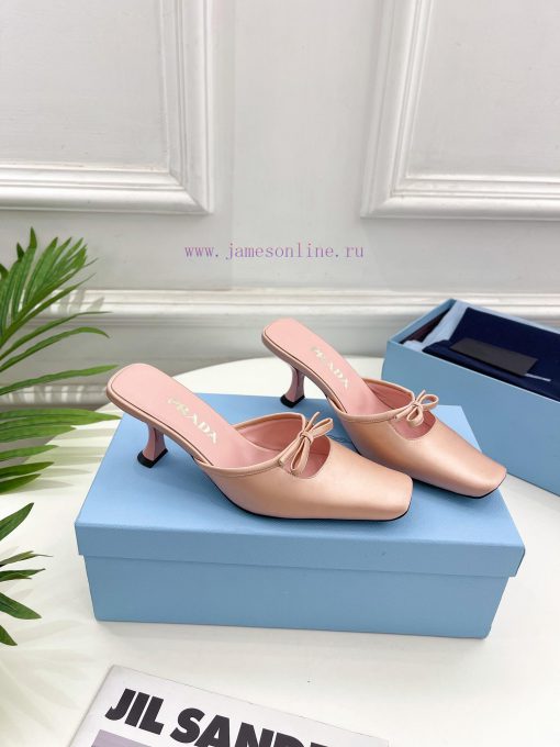 PRADA Prada 24 𝐬𝐬Fashion bow half slippers series 〰◽ High customization silk surface for sho5ednfoe0 - Image 3