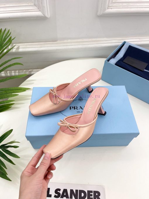 PRADA Prada 24 𝐬𝐬Fashion bow half slippers series 〰◽ High customization silk surface for sho5ednfoe0 - Image 4