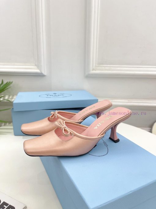 PRADA Prada 24 𝐬𝐬Fashion bow half slippers series 〰◽ High customization silk surface for sho5ednfoe0 - Image 6