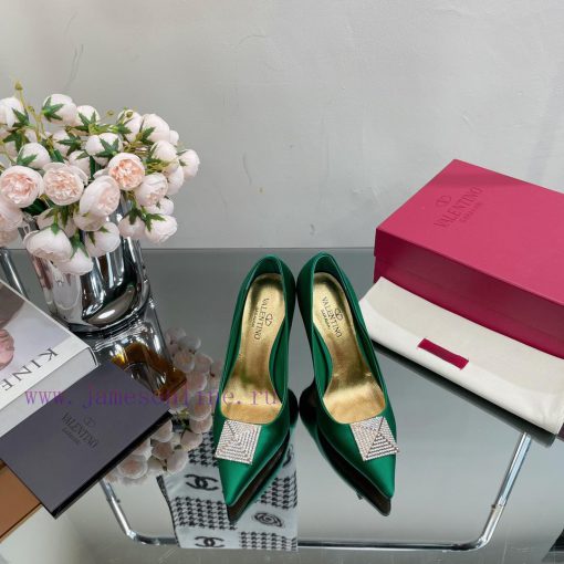 Valentino 2023 Spring/Summer New Silk High Heels Single Shoes————————————The upgraded and sm9mhfy8yh - Image 2