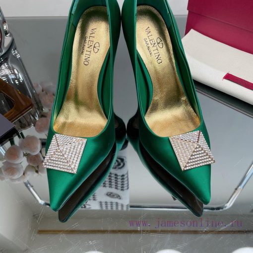 Valentino 2023 Spring/Summer New Silk High Heels Single Shoes————————————The upgraded and sm9mhfy8yh - Image 3