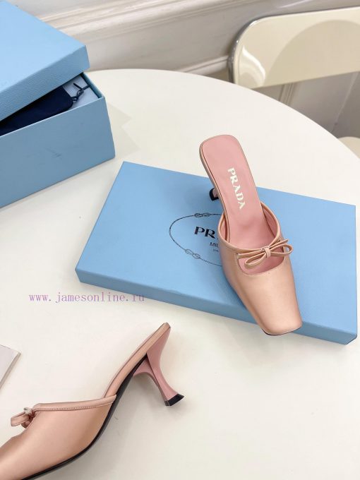 PRADA Prada 24 𝐬𝐬Fashion bow half slippers series 〰◽ High customization silk surface for sho5ednfoe0 - Image 7