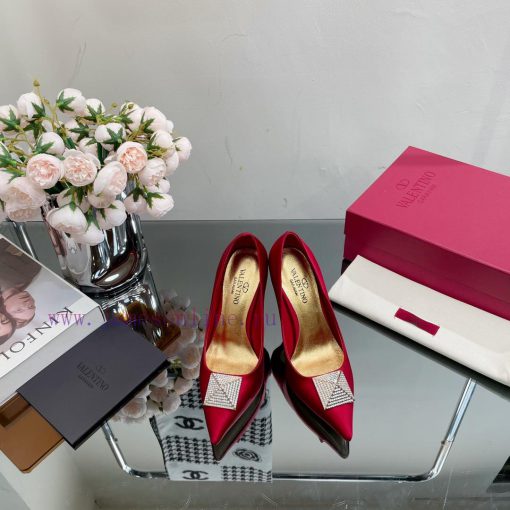 Valentino 2023 Spring/Summer New Silk High Heels Single Shoes————————————The upgraded and smaky7px03