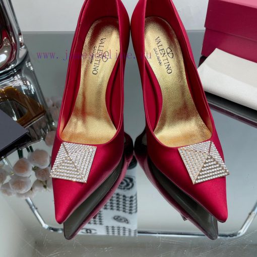 Valentino 2023 Spring/Summer New Silk High Heels Single Shoes————————————The upgraded and smaky7px03 - Image 3