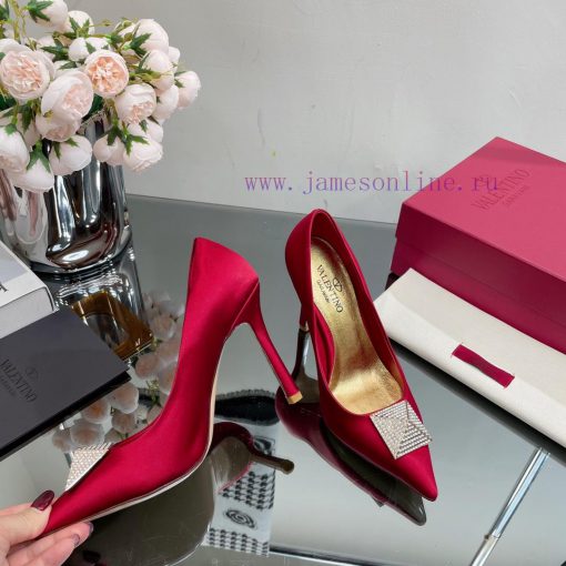 Valentino 2023 Spring/Summer New Silk High Heels Single Shoes————————————The upgraded and smaky7px03 - Image 5