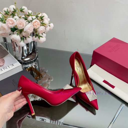Valentino 2023 Spring/Summer New Silk High Heels Single Shoes————————————The upgraded and smaky7px03 - Image 6