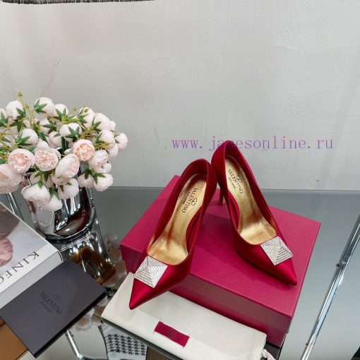 Valentino 2023 Spring/Summer New Silk High Heels Single Shoes————————————The upgraded and smaky7px03 - Image 8