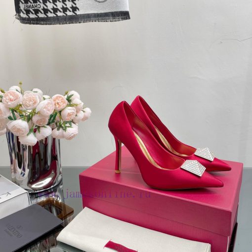 Valentino 2023 Spring/Summer New Silk High Heels Single Shoes————————————The upgraded and smaky7px03 - Image 10