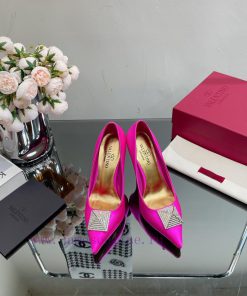 Valentino 2023 Spring/Summer New Silk High Heels Single Shoes————————————The upgraded and smk1skvtkl