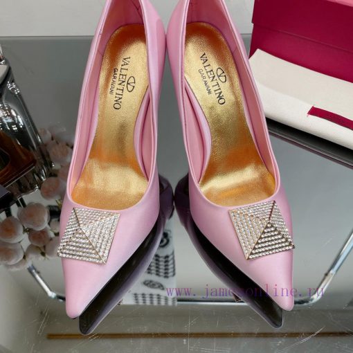 Valentino 2023 Spring/Summer New Silk High Heels Single Shoes————————————The upgraded and sm2ji77wde - Image 3
