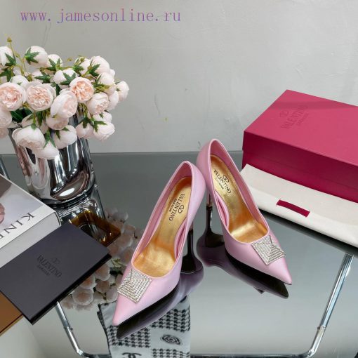 Valentino 2023 Spring/Summer New Silk High Heels Single Shoes————————————The upgraded and sm2ji77wde - Image 4