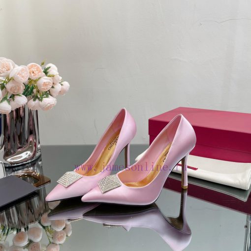 Valentino 2023 Spring/Summer New Silk High Heels Single Shoes————————————The upgraded and sm2ji77wde - Image 7