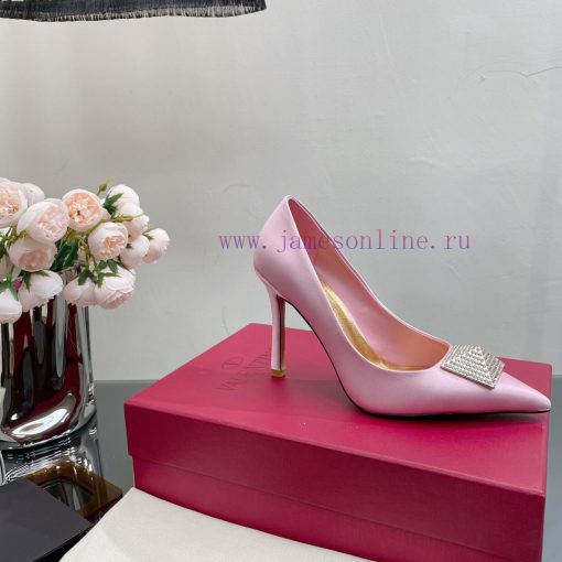 Valentino 2023 Spring/Summer New Silk High Heels Single Shoes————————————The upgraded and sm2ji77wde - Image 9