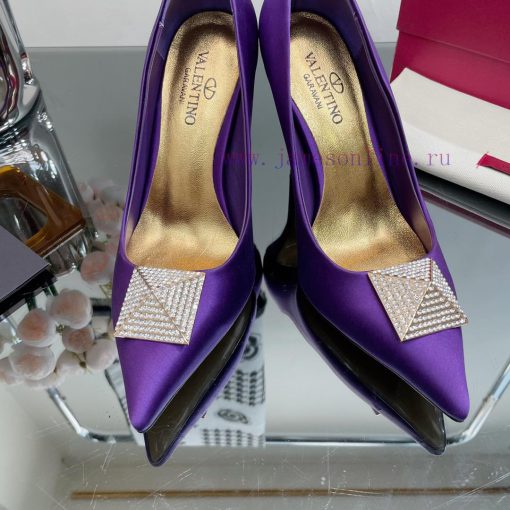 Valentino 2023 Spring/Summer New Silk High Heels Single Shoes————————————The upgraded and smeusq3vux - Image 3