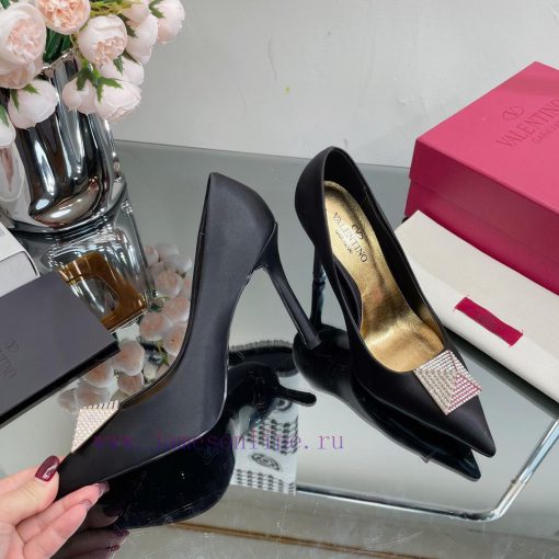 Valentino 2023 Spring/Summer New Silk High Heels Single Shoes————————————The upgraded and sm41z7nkg5 - Image 5