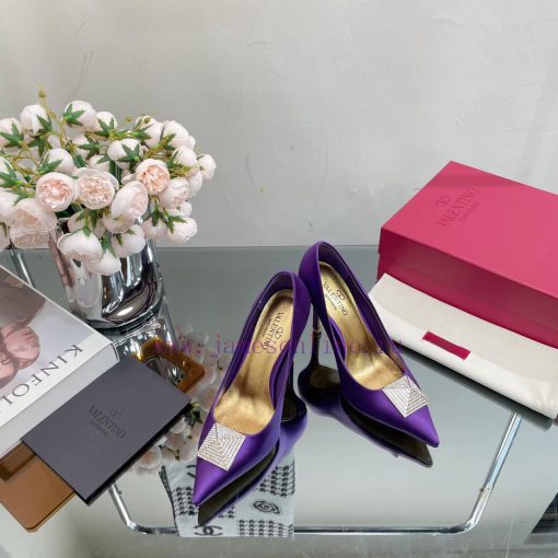 Valentino 2023 Spring/Summer New Silk High Heels Single Shoes————————————The upgraded and smeusq3vux - Image 6