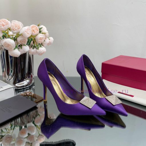 Valentino 2023 Spring/Summer New Silk High Heels Single Shoes————————————The upgraded and smeusq3vux - Image 7