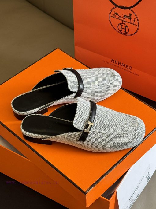 hermes ss24 new arrival～H Home 2024 Spring/Summer Mueller Slippers New ProductH's round headhv01o8fr - Image 2