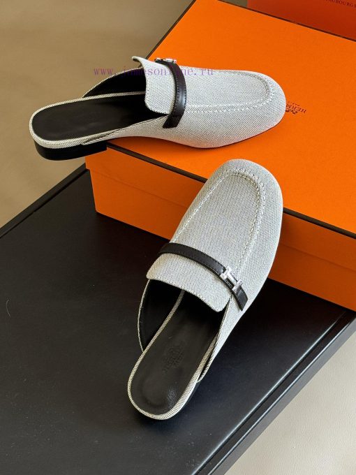 hermes ss24 new arrival～H Home 2024 Spring/Summer Mueller Slippers New ProductH's round headhv01o8fr - Image 4