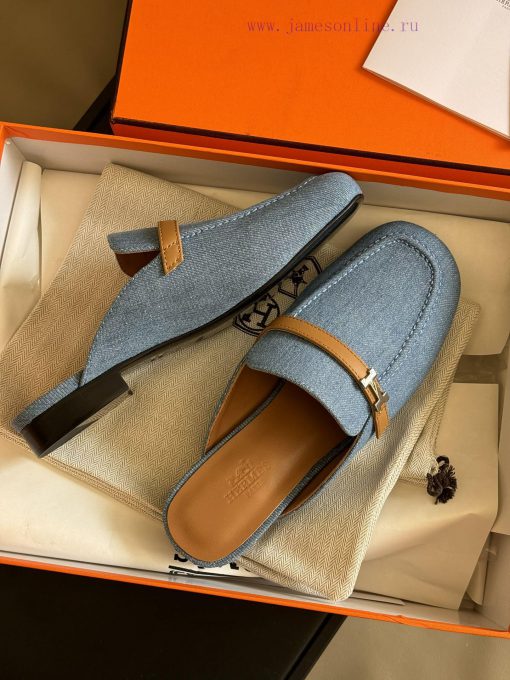 hermes ss24 new arrival～H Home 2024 Spring/Summer Mueller Slippers New ProductH's round head9zimess1 - Image 6