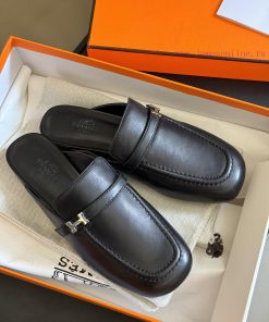 hermes ss24 new arrival～H Home 2024 Spring/Summer Mueller Slippers New ProductH's round headdq6hf786