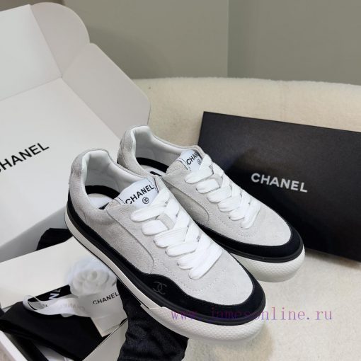 Chanel 丨 23B thick soled panda colored casual board shoesBlack and white color matching is sfnayro4h - Image 2
