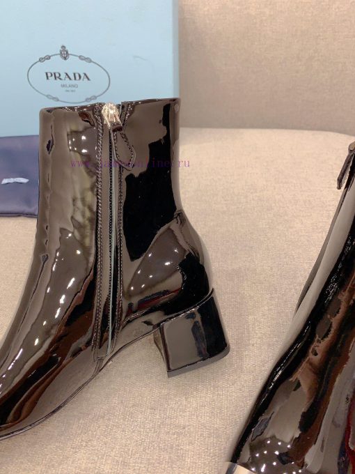 Prada's new triangle logo thick heel short boots, classic triangle logo decoration exquisiteshyjwzwq - Image 8