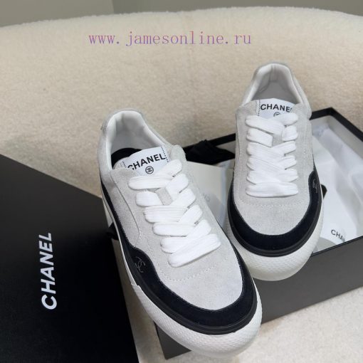 Chanel 丨 23B thick soled panda colored casual board shoesBlack and white color matching is sfnayro4h - Image 5