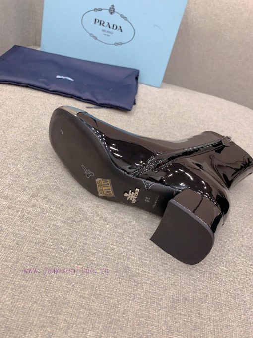 Prada's new triangle logo thick heel short boots, classic triangle logo decoration exquisiteshyjwzwq - Image 10