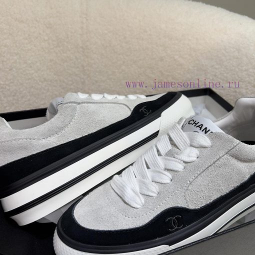 Chanel 丨 23B thick soled panda colored casual board shoesBlack and white color matching is sfnayro4h - Image 8