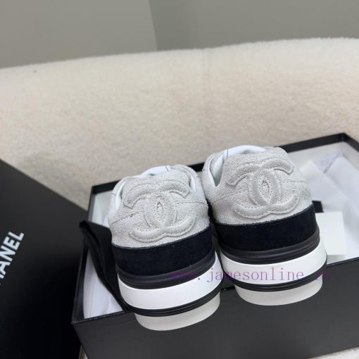Chanel 丨 23B thick soled panda colored casual board shoesBlack and white color matching is sfnayro4h - Image 9