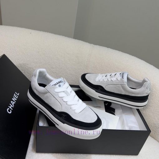 Chanel 丨 23B thick soled panda colored casual board shoesBlack and white color matching is sfnayro4h - Image 10