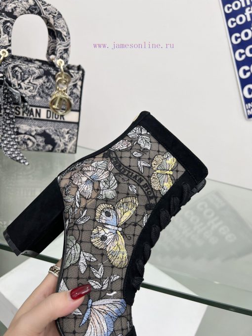 Follow the bootsJ'ADIOR Embroidered Jacquard Mesh Boots Dior 2023 Spring/Summer Latest Colory15qnie6 - Image 4