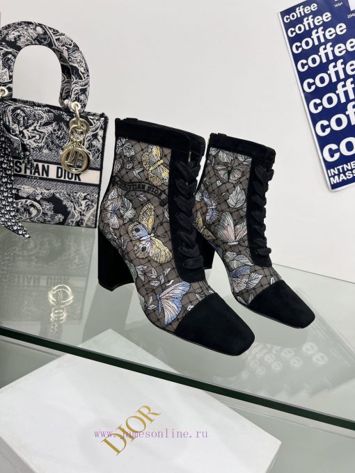 Follow the bootsJ'ADIOR Embroidered Jacquard Mesh Boots Dior 2023 Spring/Summer Latest Colory15qnie6 - Image 5