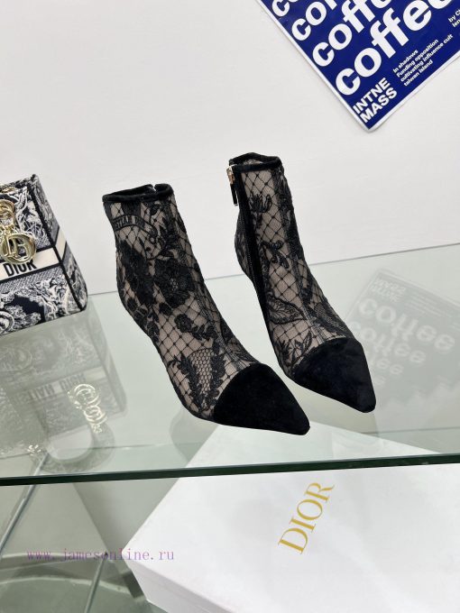 Follow the bootsJ'ADIOR Embroidered Jacquard Mesh Boots Dior 2023 Spring/Summer Latest Coloro2pn7fgr - Image 5