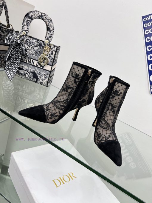 Follow the bootsJ'ADIOR Embroidered Jacquard Mesh Boots Dior 2023 Spring/Summer Latest Coloro2pn7fgr - Image 7
