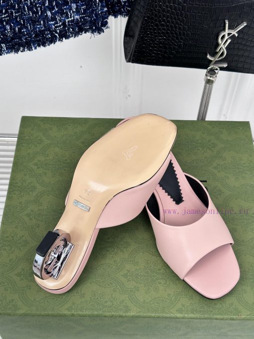 Gucci24S Spring/Summer New Product: Double G Heel Slippers Made of Imported Small Leather Inpndn9xxh - Image 10