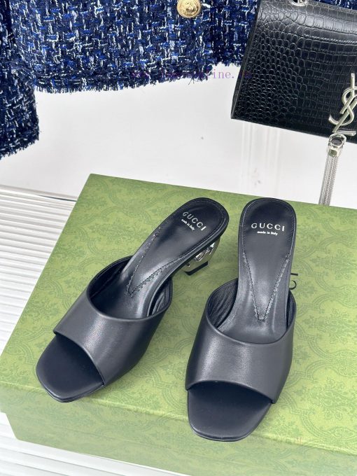 Gucci24S Spring/Summer New Product: Double G Heel Slippers Made of Imported Small Leather In02ubkrnh - Image 3