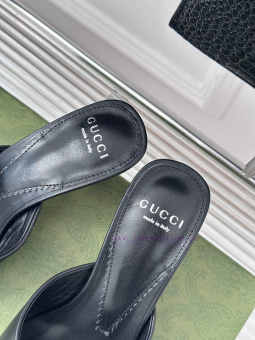 Gucci24S Spring/Summer New Product: Double G Heel Slippers Made of Imported Small Leather In02ubkrnh - Image 9