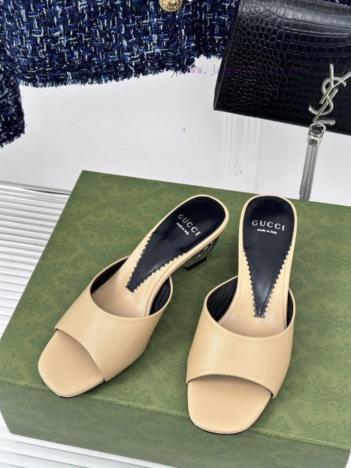 Gucci24S Spring/Summer New Product: Double G Heel Slippers Made of Imported Small Leather In39qzpd58 - Image 3