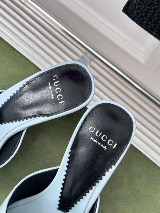 Gucci24S Spring/Summer New Product: Double G Heel Slippers Made of Imported Small Leather Inma42uupc - Image 9