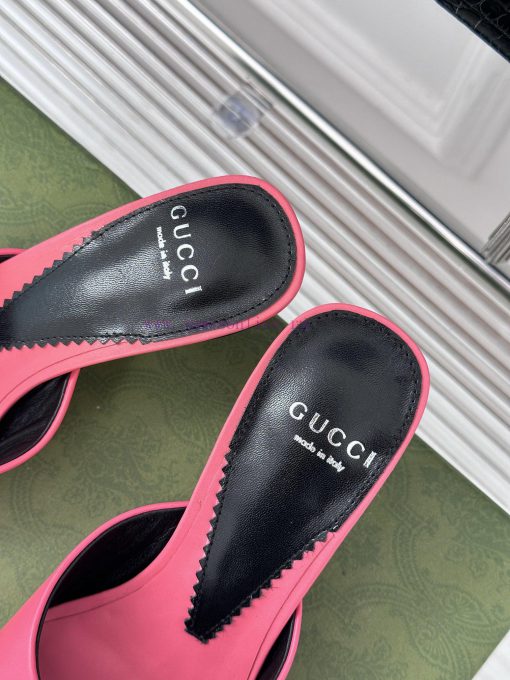 Gucci24S Spring/Summer New Product: Double G Heel Slippers Made of Imported Small Leather In6ljpgoap - Image 9
