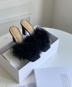 High quality Maison Margiela MM6 new slippersUpper mink fur lining sheepskin heel height 5.5extzphgm