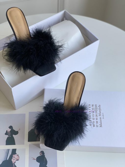 High quality Maison Margiela MM6 new slippersUpper mink fur lining sheepskin heel height 5.5extzphgm - Image 3