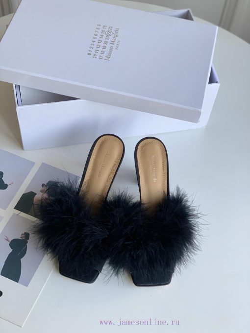 High quality Maison Margiela MM6 new slippersUpper mink fur lining sheepskin heel height 5.5extzphgm - Image 4