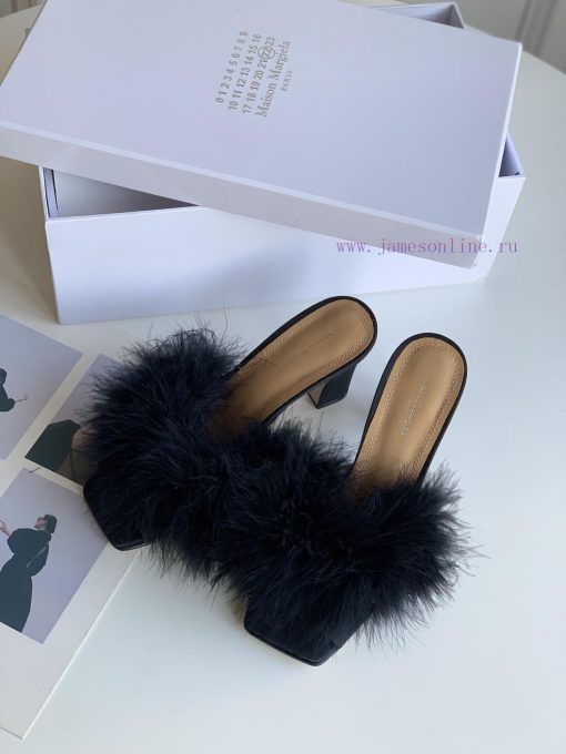 High quality Maison Margiela MM6 new slippersUpper mink fur lining sheepskin heel height 5.5extzphgm - Image 9