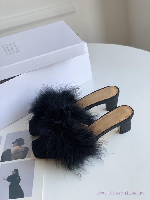 High quality Maison Margiela MM6 new slippersUpper mink fur lining sheepskin heel height 5.5uzgezfyc - Image 3