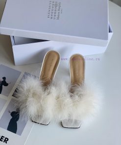 High quality Maison Margiela MM6 new slippersUpper mink fur lining sheepskin heel height 5.5wj76ohps