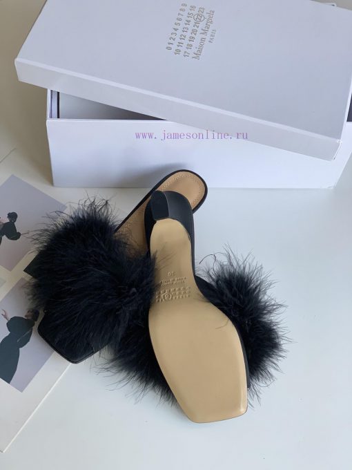 High quality Maison Margiela MM6 new slippersUpper mink fur lining sheepskin heel height 5.5uzgezfyc - Image 6