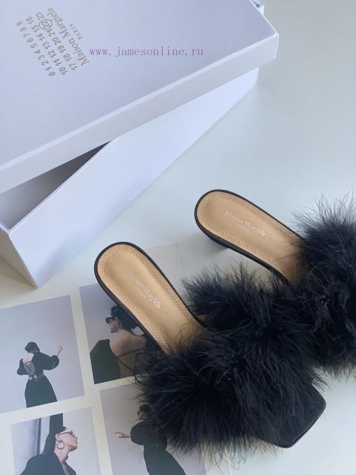 High quality Maison Margiela MM6 new slippersUpper mink fur lining sheepskin heel height 5.5uzgezfyc - Image 8